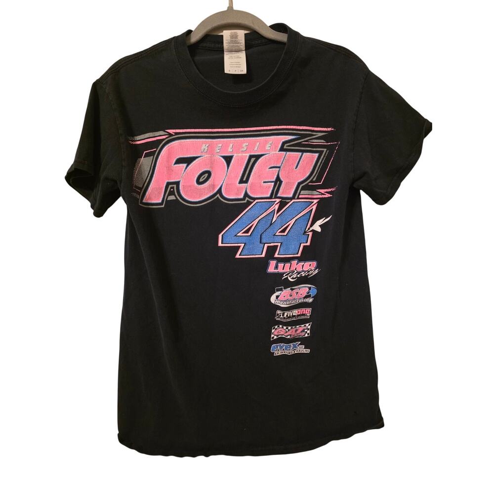 Kelsie Foley 44 Luke Racing Black Graphic Tee Small IMCA Modified Race Shirt